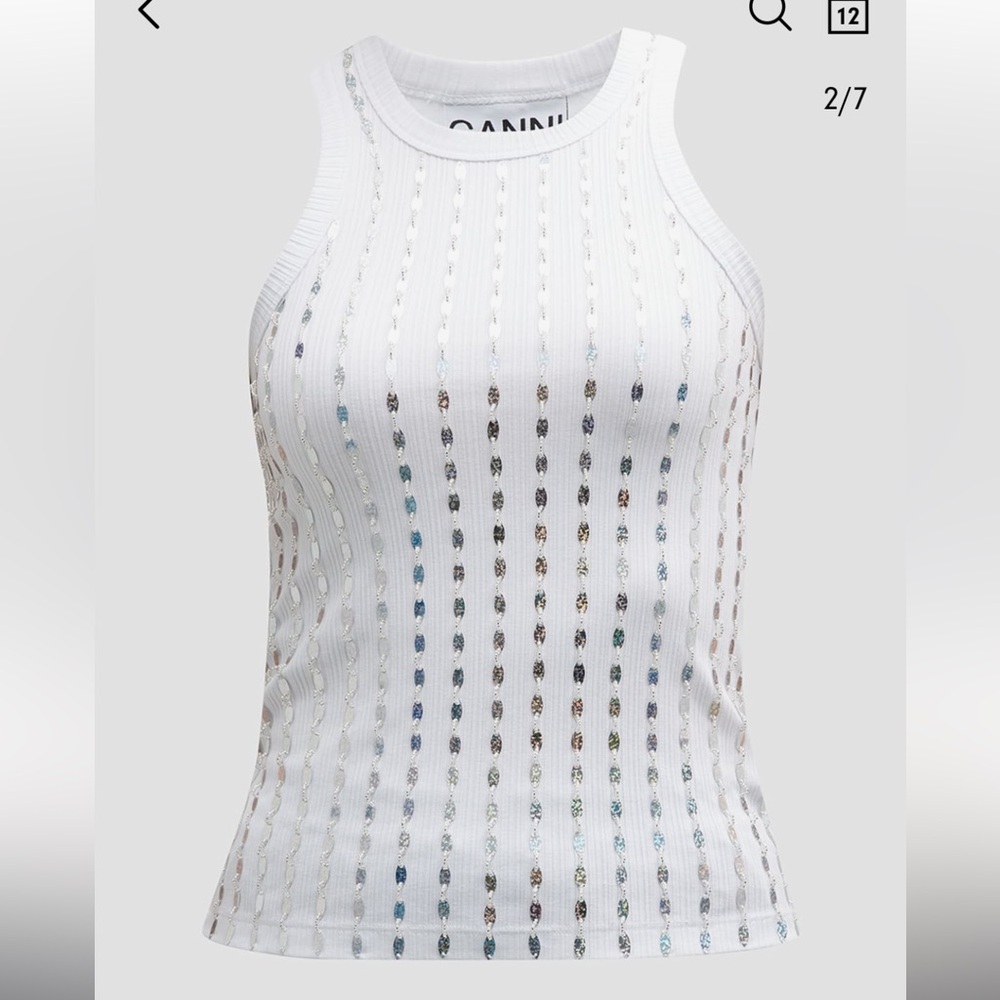 ganni sequin tank
